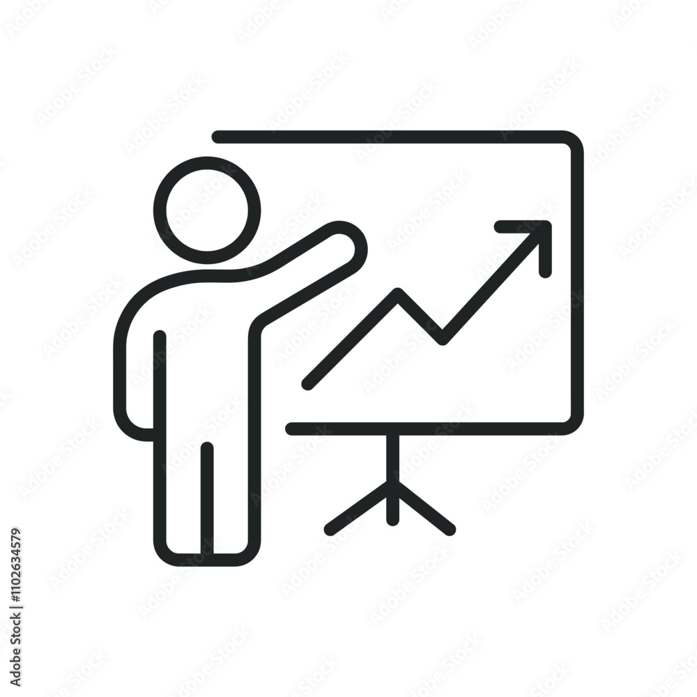 Presentation thin line icons. Editable stroke and Perfect pixel on transparent background Presentation thin line icons. Editable stroke and Perfect pixel on transparent background