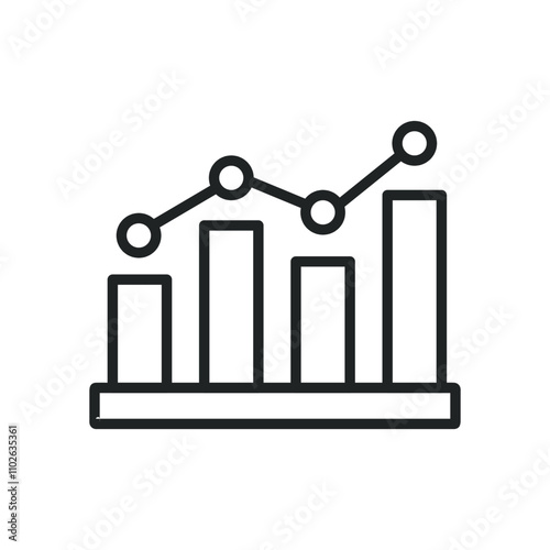 Statistic thin line icons. Editable stroke and Perfect pixel on transparent background