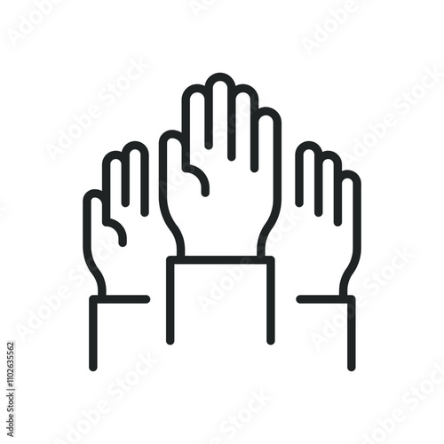 Participant thin line icons. Editable stroke and Perfect pixel on transparent background