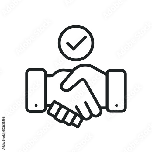 Agreement thin line icons. Editable stroke and Perfect pixel on transparent background