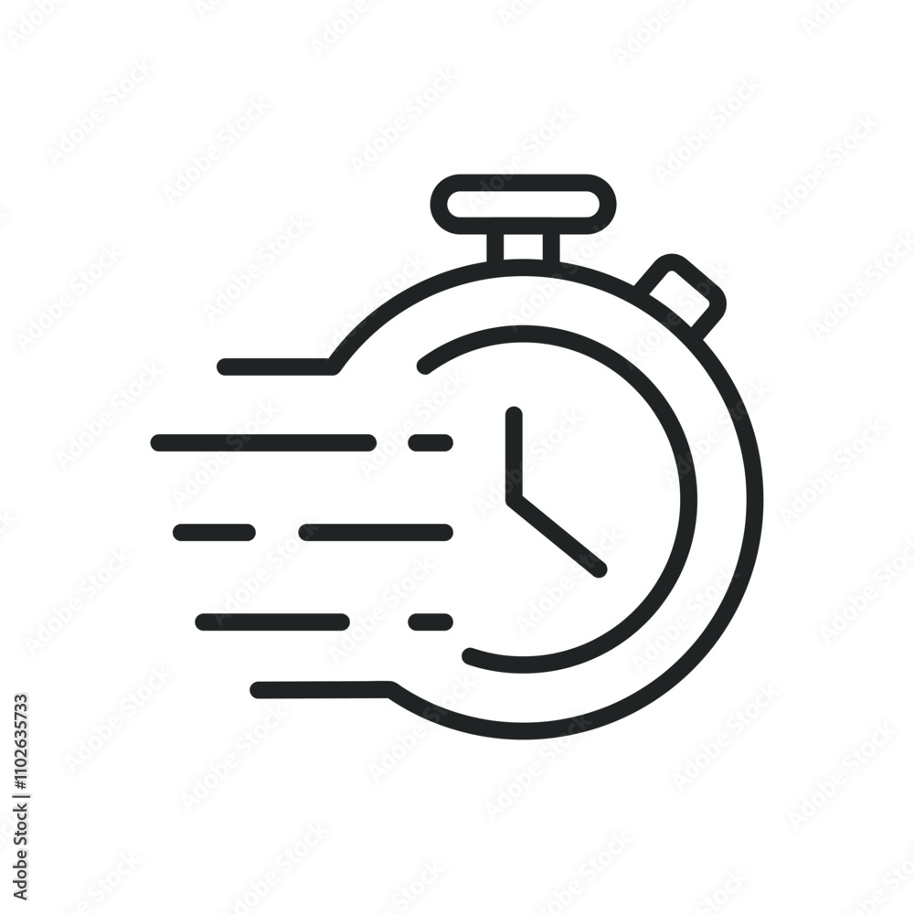 Fast deadline time thin line icons. Editable stroke and Perfect pixel on transparent background Fast deadline time thin line icons. Editable stroke and Perfect pixel on transparent background