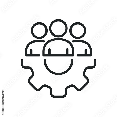 Teamwork thin line icons. Editable stroke and Perfect pixel on transparent background