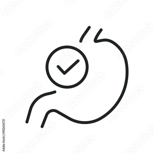 Healthy stomach thin line icons. Editable stroke and Perfect pixel on transparent background