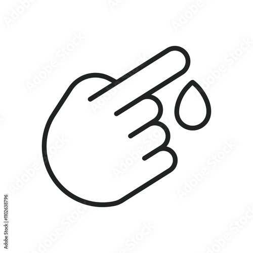 Hand pricking blood thin line icons. Editable stroke and Perfect pixel on transparent background