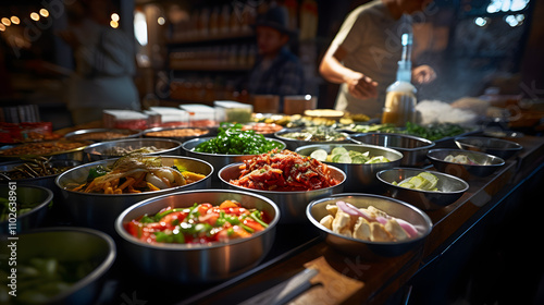 indian food in a restaurant