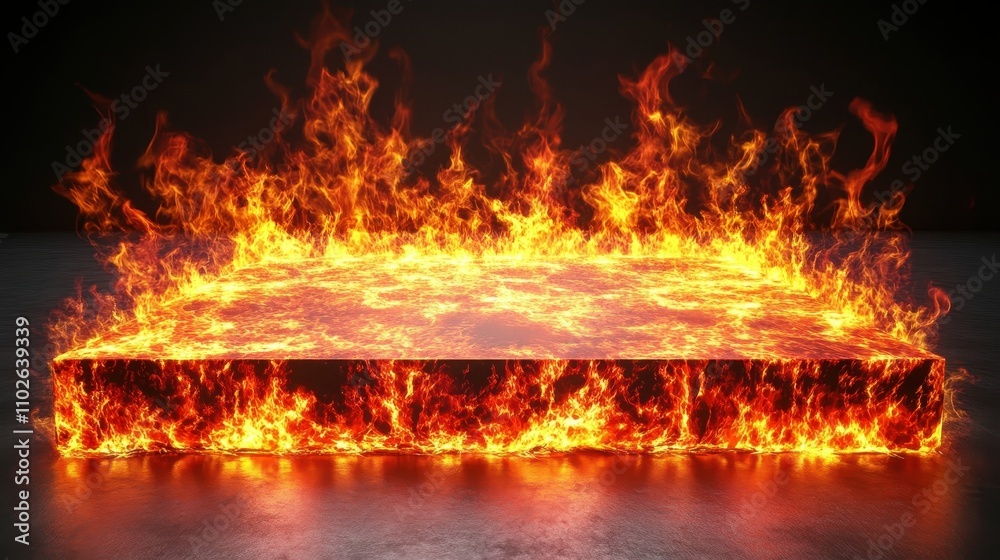 Fiery Platform Enveloped In Flaming Inferno Fiery Platform Enveloped In Flaming Inferno