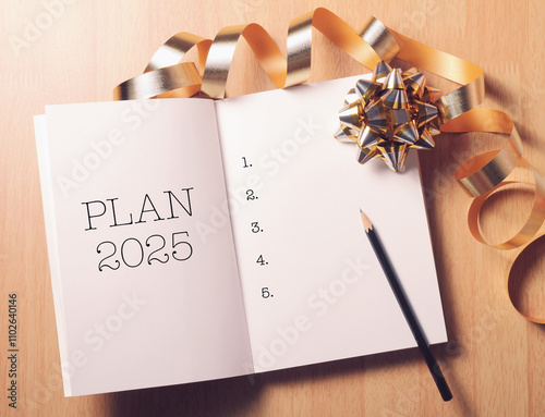 2025 to do list with gold decoration.