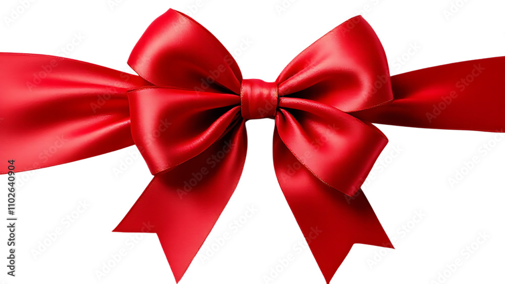 Red ribbon and bow isolated on white background Red ribbon and bow isolated on white background