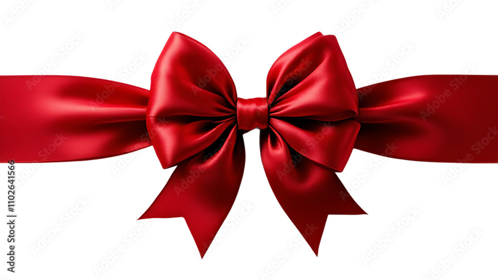 Red ribbon and bow isolated on white background Red ribbon and bow isolated on white background