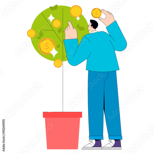 Business man. Flat Vector Illustration