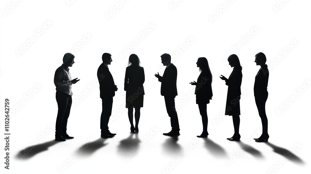 people standing chatting isolated people standing chatting isolated