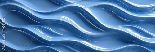 Abstract blue waves create a mesmerizing pattern of light and shadow, evoking the fluid motion of water or wind-sculpted dunes in a serene, minimalist composition.