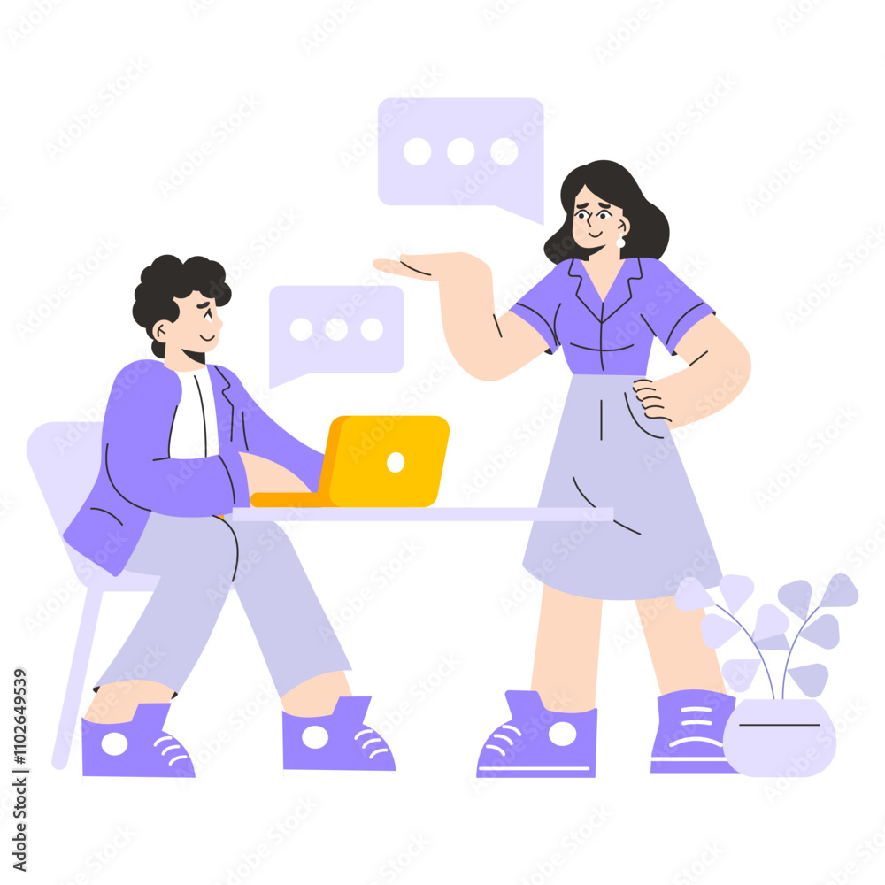 Young Businesswoman. Flat Vector Illustration Young Businesswoman. Flat Vector Illustration