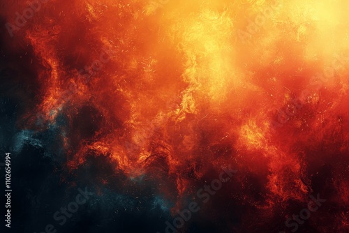 Burnt Orange Yellow Copper Red Black Abstract Gradient Background with Grainy Texture