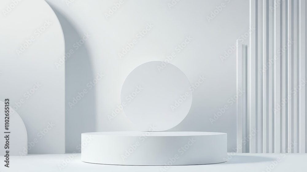 Minimalist White Geometric Product Display Platform Minimalist White Geometric Product Display Platform