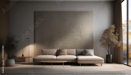 Minimalist Acoustic Panel Design Mockup for Sophisticated Interior Walls
