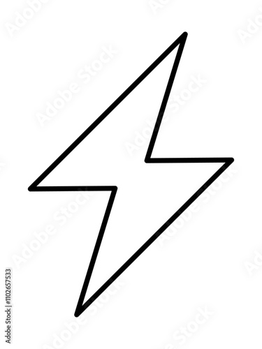 雷マークの線画アイコン_線幅編集可能
