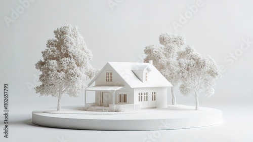 Fototapeta Naklejka Na Ścianę i Meble -  3d illustration model house on white background.  