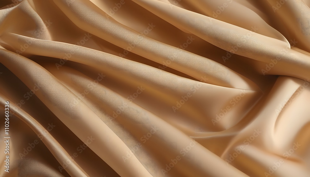 Fototapeta premium Luxurious Pale Yellow-Brown Silk with Delicate Folds