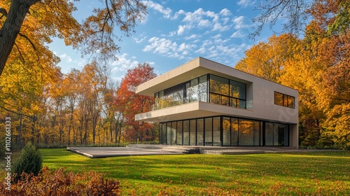 Modern House with Autumn Colors 