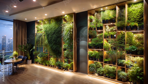 Interior Vertical Garden Installation Mockup for Elegant Home Decoration