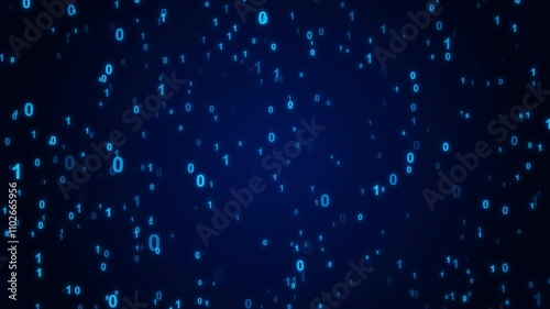 Flying In Digital 0 And 1 Binary Data Space Data Security Video Animated Background