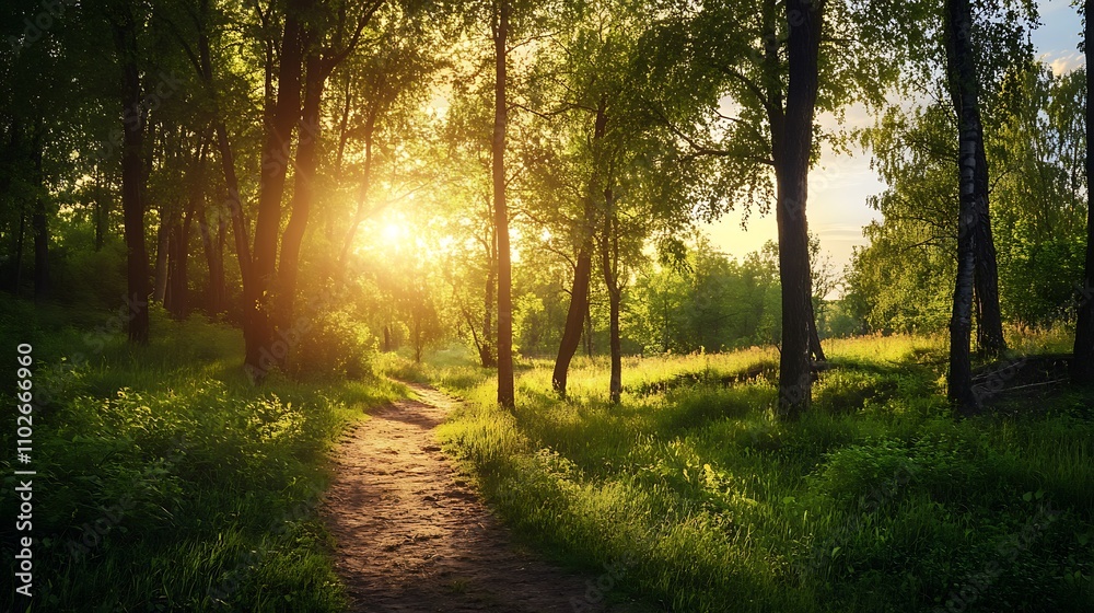 Sunset Forest Path Sunset Forest Path