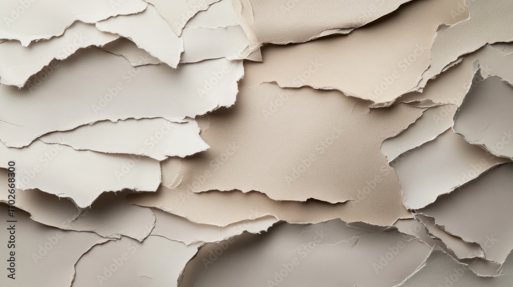 Abstract composition of torn paper layers in neutral tones. Abstract composition of torn paper layers in neutral tones.