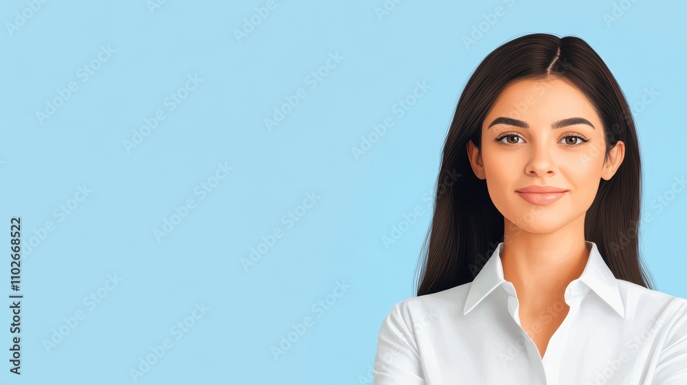 Portrait of woman with flowing hair, captivating image of beauty and elegance Portrait of woman with flowing hair, captivating image of beauty and elegance
