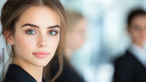 Wallpaper Mural Captivating portrait, woman with striking blue eyes and flowing long hair  Torontodigital.ca