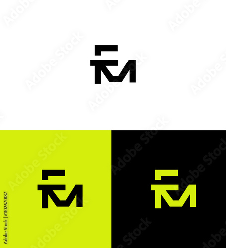 FM, MF Letter Logo Template