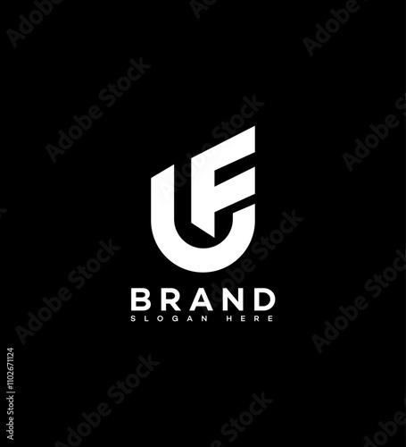 FU, UF Letter Logo Template