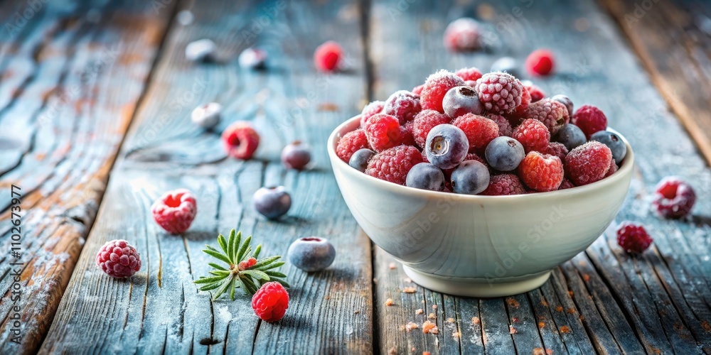 Frozen Berries in White Bowl: Stunning Winter Landscape Photography Frozen Berries in White Bowl: Stunning Winter Landscape Photography
