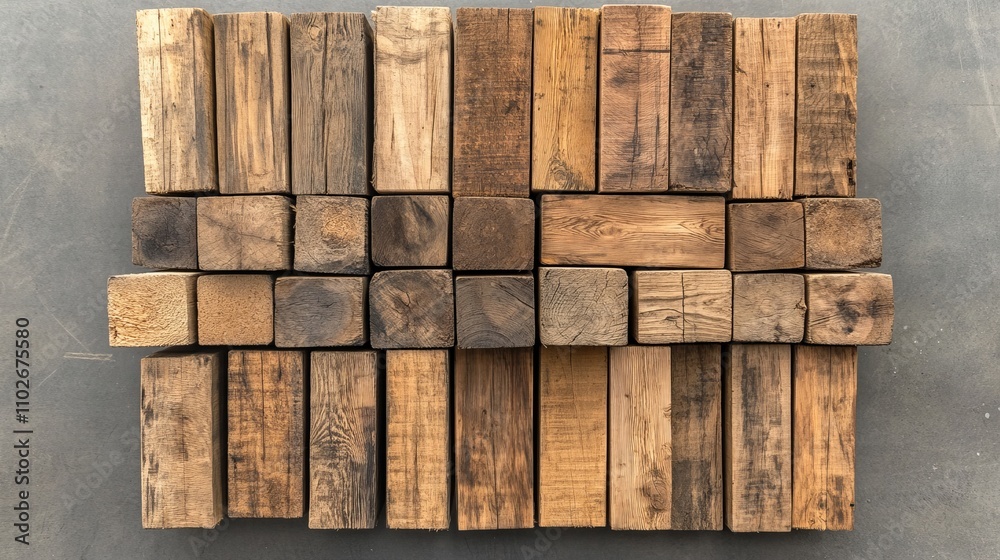 Wooden Blocks Arrangement on Gray Surface Wooden Blocks Arrangement on Gray Surface