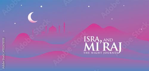 Design banner of A Night of Divine Blessings: Isra' Mi'raj