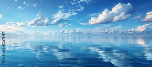 Serene Tropical Beach Panorama with Blue Sky and Calm Sea