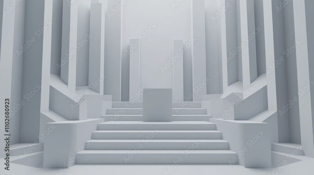Abstract White Staircase Structure Design Minimalist Abstract White Staircase Structure Design Minimalist
