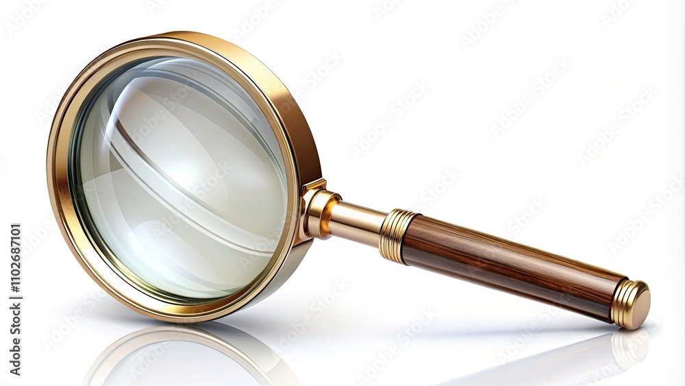 3D Magnifying Glass Illustration Isolated - Detailed Product Photography for Enhanced Visibility and Clarity in Design Projects 3D Magnifying Glass Illustration Isolated - Detailed Product Photography for Enhanced Visibility and Clarity in Design Projects