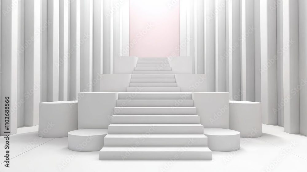 White Staircase Minimalist Abstract Architectural Design White Staircase Minimalist Abstract Architectural Design