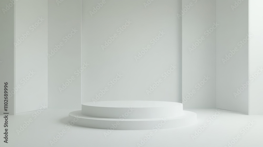 Minimalist White Two Tiered Display Platform Room Minimalist White Two Tiered Display Platform Room