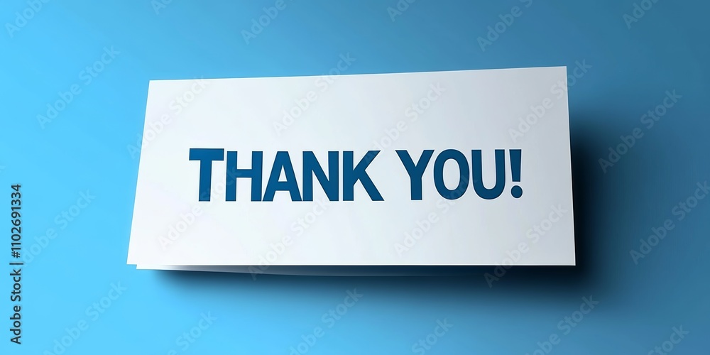 Thank You Card with Blue Background and Bold Typography Design for Gratitude Message Thank You Card with Blue Background and Bold Typography Design for Gratitude Message