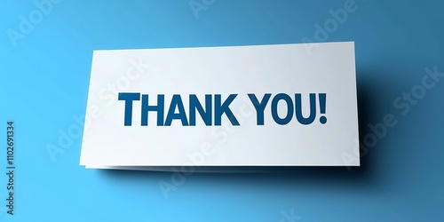 Thank You Card with Blue Background and Bold Typography Design for Gratitude Message