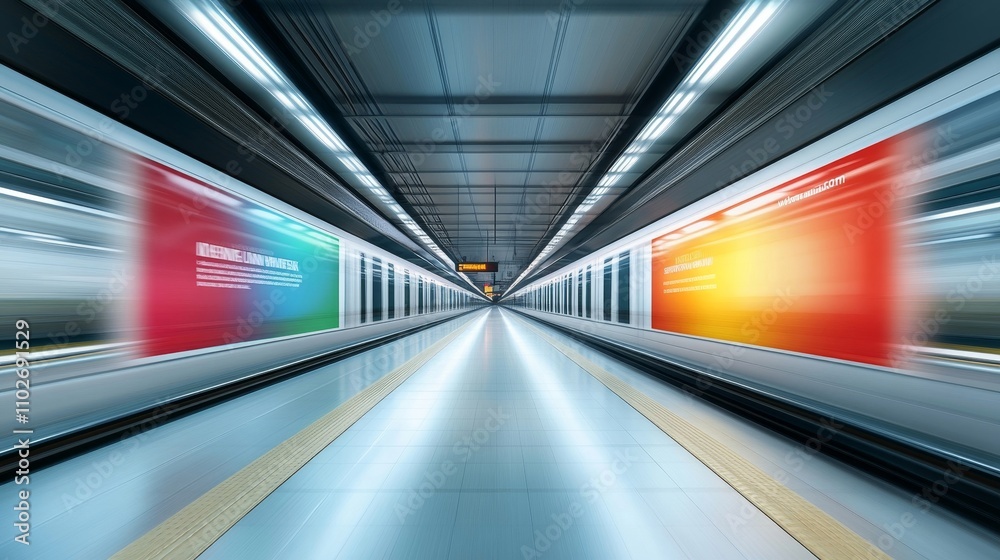 Colorful Subway Station with Modern Design Colorful Subway Station with Modern Design