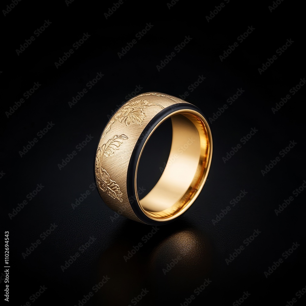 Elegant Gold Ring with Intricate Floral Design Elegant Gold Ring with Intricate Floral Design