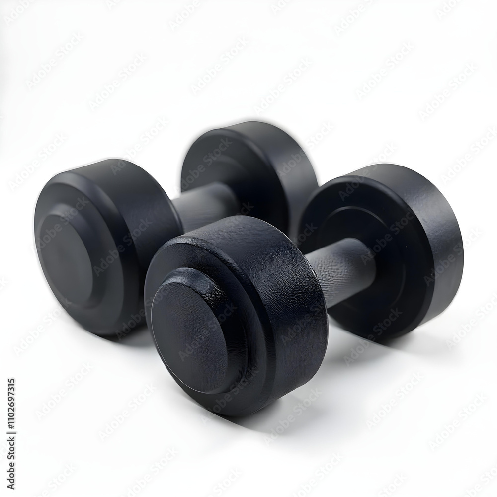 set of dumbbells on a white background set of dumbbells on a white background