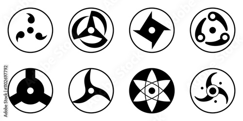 Japanese Eye Pattern Vector Pack – Ninja Clan Emblems