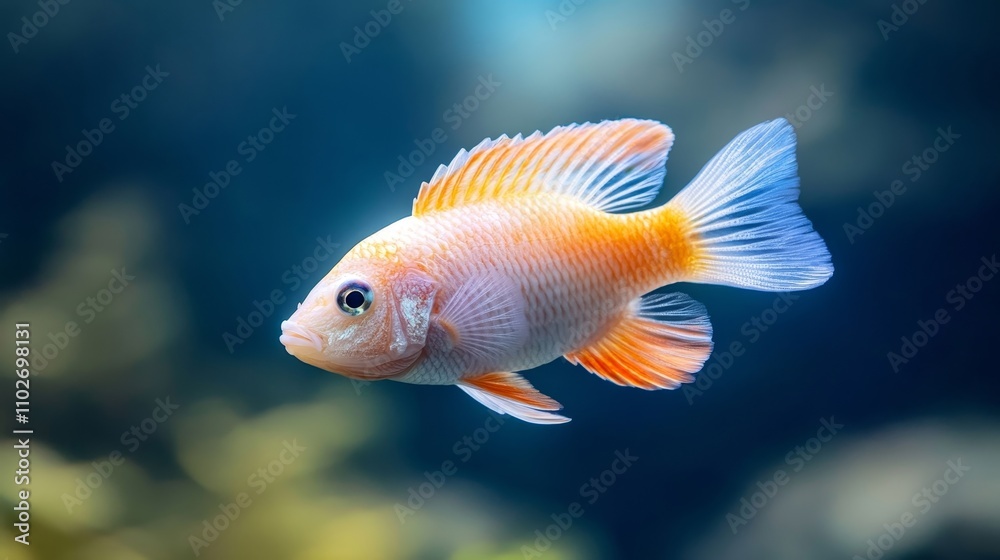 Colorful Freshwater Fish Swimming in Clear Water Colorful Freshwater Fish Swimming in Clear Water