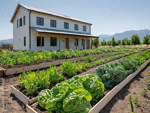 Urban garden design focused on biodiversity suburban location landscape natural environment aesthetic viewpoint photo