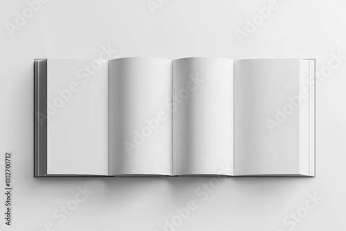 Blank White Book Mockup Minimalist Design Open Pages Presentation