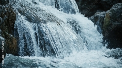 Artistic illustration of a waterfall, showcasing the flow and movement of water